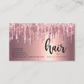 エレガント銅バラ金ゴールドグリッタードリップ美容師 ロイヤリティカード (裏面)