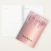 エレガント銅バラ金ゴールドグリッタードリップ プランナー手帳 (ディスプレー)