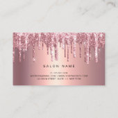 エレガント銅バラ金ゴールドグリッター乾燥ヘアスタイリスト 名刺 (裏面)