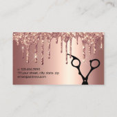 エレガント銅バラ金ゴールドグリッター乾燥ヘアスタイリスト 名刺 (裏面)