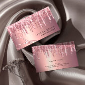 エレガント銅バラ金ゴールドグリッター乾燥ヘアスタイリスト 名刺