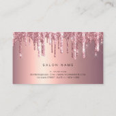 エレガント銅バラ金ゴールドグリッター乾燥ヘアスタイリスト 名刺 (裏面)