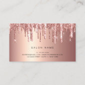 エレガント銅バラ金ゴールドグリッター乾燥ヘアスタイリスト 名刺 (裏面)