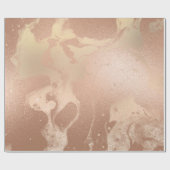 エレガント銅バラ金ゴールドグリッター大理石 ラッピングペーパー (フラット)