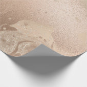 エレガント銅バラ金ゴールドグリッター大理石 ラッピングペーパー (角)