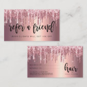 エレガント銅バラ金ゴールドグリッター点滴美容師 紹介カード (正面/裏面)