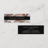 エレガント銅バラ金ゴールド白大理石 スキニー名刺 (正面/裏面)