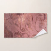 エレガント銅モダンバラ金ゴールドと赤大理石ルック ハンドタオル (ハンドタオル)
