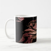 エレガント銅モダンバラ金ゴールドと黒大理石 コーヒーマグカップ (左)