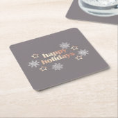 エレガント銅モダンバラ金ゴールドハッピーホリデーズ スクエアペーパーコースター (アングル)