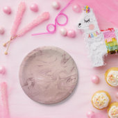 エレガント銅モダンバラ金ゴールドピンク大理石ルック ペーパープレート (パーティー)