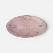 エレガント銅モダンバラ金ゴールドピンク大理石ルック ペーパープレート (アングル)
