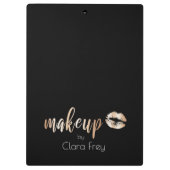 エレガント銅モダンバラ金ゴールド唇とメイクアップ クリップボード (裏面)