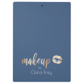 エレガント銅モダンバラ金ゴールド唇とメイクアップ クリップボード (裏面)