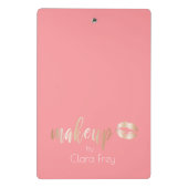 エレガント銅モダンバラ金ゴールド唇とメイクアップ ミニクリップボード (裏面)