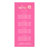 エレガント銅モダンバラ金ゴールド唇とメイクアップ ラックカード (正面)