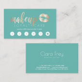 エレガント銅モダンバラ金ゴールド唇とメイクアップ ロイヤリティカード (正面/裏面)