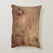 エレガント銅モダンバラ金ゴールド大理石ルック アクセントクッション (裏面(縦))