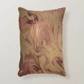 エレガント銅モダンバラ金ゴールド大理石ルック アクセントクッション (正面(垂直))