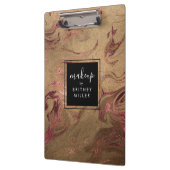 エレガント銅モダンバラ金ゴールド大理石ルック クリップボード (左)