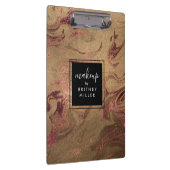 エレガント銅モダンバラ金ゴールド大理石ルック クリップボード (右)