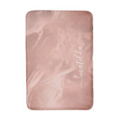 エレガント銅モダンバラ金ゴールド大理石ルック バスマット (正面縦)