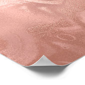 エレガント銅モダンバラ金ゴールド大理石ルック ポスター (角)