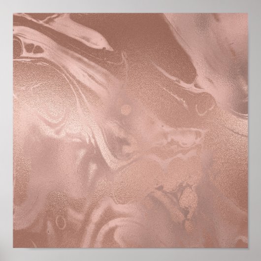エレガント銅モダンバラ金ゴールド大理石ルック ポスター (正面)