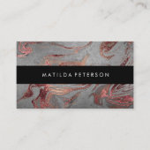 エレガント銅モダンバラ金ゴールド灰色大理石ルック 名刺 (正面)