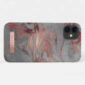 エレガント銅モダンバラ金ゴールド灰色大理石ルック Case-Mate iPhoneケース (裏面(横))