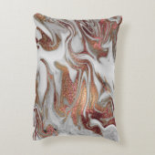 エレガント銅モダンバラ金ゴールド緑大理石 アクセントクッション (裏面(縦))