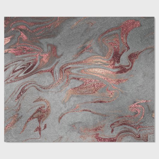 エレガント銅モダンバラ金ゴールド銀大理石の外観 ラッピングペーパー (フラット)