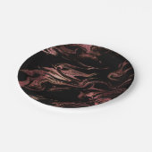 エレガント銅モダンバラ金ゴールド黒大理石ルック ペーパープレート (アングル)