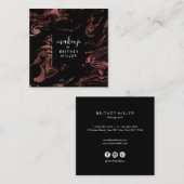 エレガント銅モダンバラ金ゴールド スクエア名刺 (正面/裏面)