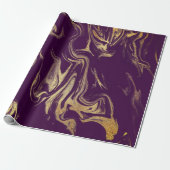 エレガント銅モダン金ゴールド紫色の大理石の外観 ラッピングペーパー (アンロールド)