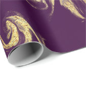 エレガント銅モダン金ゴールド紫色の大理石の外観 ラッピングペーパー (ロールコーナー)