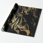 エレガント銅モダン金ゴールド黒い大理石の外観 ラッピングペーパー (アンロールド)