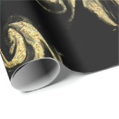 エレガント銅モダン金ゴールド黒い大理石の外観 ラッピングペーパー (ロールコーナー)