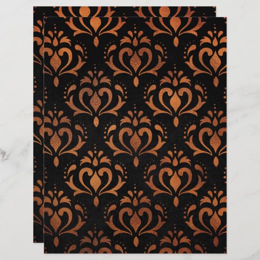 エレガント銅ヴィンテージパターン（の模様が）ある紙 (正面/裏面)