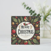 エレガント銅様式化ロビンメリークリスマス シーズンカード (スタンド正面)