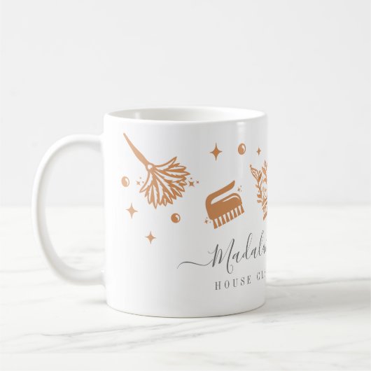 エレガント銅王室のフローラと葉のクリーニング コーヒーマグカップ (左)