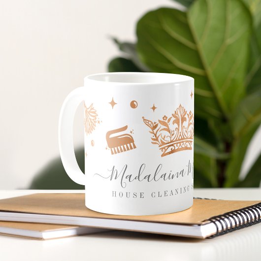 エレガント銅王室のフローラと葉のクリーニング コーヒーマグカップ