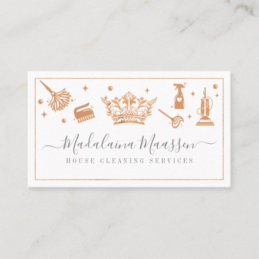 エレガント銅王室のフローラと葉のクリーニング 名刺 (正面)