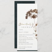 エレガント銅箔あじさいフローラブライダルシャワー 招待状 (正面/裏面)