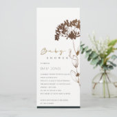 エレガント銅箔あじさいフローラベビーシャワー 招待状 (スタンド正面)