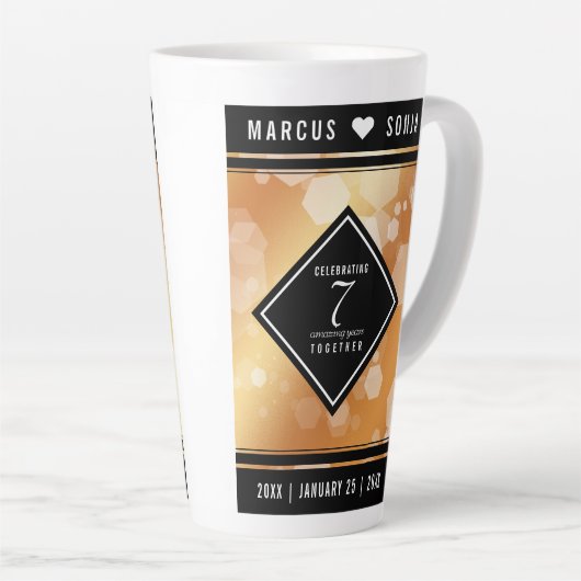 エレガント銅結婚七周年 カフェラテマグ (右アングル)