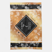 エレガント銅結婚七周年 キッチンタオル (縦)