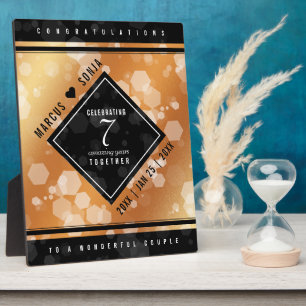 エレガント銅結婚七周年 フォトプラーク