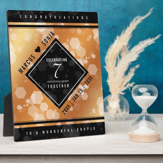 エレガント銅結婚七周年 フォトプラーク (側面)