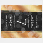 エレガント銅結婚七周年 フリースブランケット (正面(横))